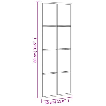 vidaXL Καθρέφτης Ορθογώνιος Μαύρος 30 x 80 εκ. από Σίδερο