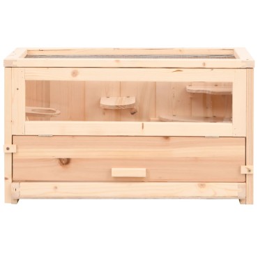 vidaXL Κλουβί Χάμστερ 60 x 30 x 35 εκ. από Μασίφ Ξύλο Ελάτης