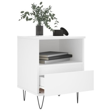 vidaXL Κομοδίνα Λευκά 2 τεμ. 40x35x50cm από Επεξεργασμένο Ξύλο