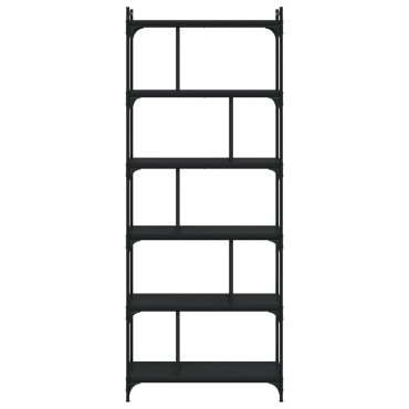 vidaXL Βιβλιοθήκη 6 Επιπέδων Μαύρη 76x32x192cm από Επεξεργ. Ξύλο 1 τεμ.