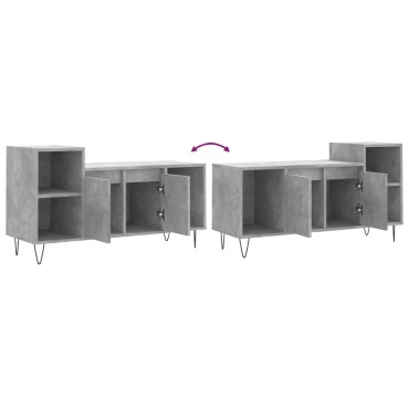 vidaXL Έπιπλο Τηλεόρασης Γκρι Σκυρ. 100x35x55cm Επεξ. Ξύλο