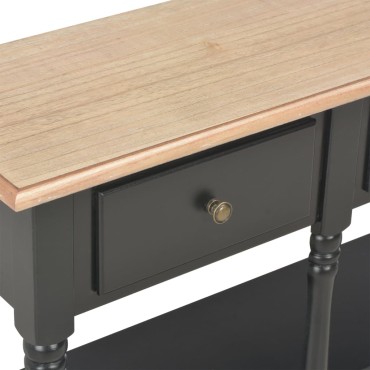 vidaXL Τραπέζι Κονσόλα Μαύρο 110x30x76cm από Επεξεργασμένο Ξύλο