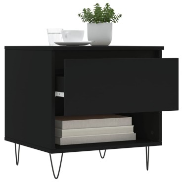 vidaXL Τραπεζάκια Σαλονιού 2 τεμ. Μαύρα 50x46x50cm Επεξεργασμένο Ξύλο