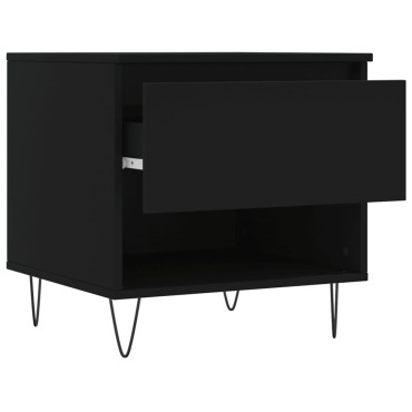 vidaXL Τραπεζάκια Σαλονιού 2 τεμ. Μαύρα 50x46x50cm Επεξεργασμένο Ξύλο