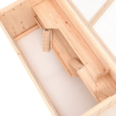 vidaXL Κλουβί Χάμστερ 89,5 x 45 x 45 εκ. από Μασίφ Ξύλο Ελάτης