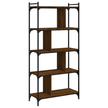 vidaXL Βιβλιοθήκη 5 Επιπέδων Καφέ Δρυς 76x32x158cm Επεξ. Ξύλο 1 τεμ.