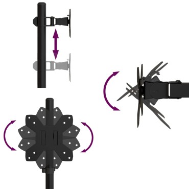 vidaXL Βάση Οθόνης Διπλή VESA Μαύρη 75/100 χιλ. από Ατσάλι