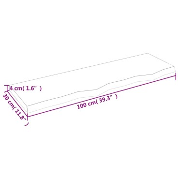 vidaXL Πάγκος Μπάνιου 100x30x4 εκ. από Ακατέργαστο Μασίφ Ξύλο