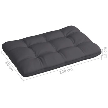 vidaXL Μαξιλάρι Παλέτας Ανθρακί 120x80x12cm Υφασμάτινο