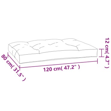 vidaXL Μαξιλάρι Παλέτας Ανθρακί 120 x 80 x 12 εκ. Υφασμάτινο