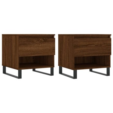 vidaXL Τραπεζάκια Σαλονιού 2 τεμ. Καφέ Δρυς 50x46x50cm Επεξ. Ξύλο