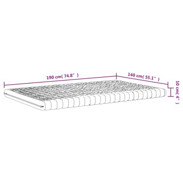 vidaXL Στρώμα Αφρού 7 Ζωνών Σκληρότητα 20 ILD Λευκό 140x190cm 1 τεμ. - Διπλό