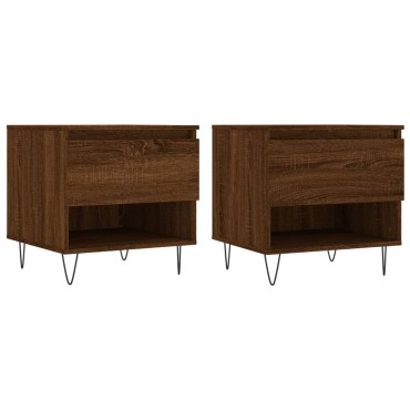 vidaXL Τραπεζάκια Σαλονιού 2 τεμ. Καφέ Δρυς 50x46x50cm Επεξ. Ξύλο