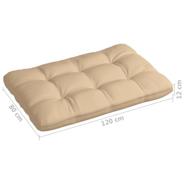 vidaXL Μαξιλάρι Παλέτας Μπεζ 120x80x12cm Υφασμάτινο