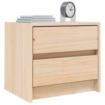 vidaXL Κομοδίνο Λευκό 40x31x35,5cm από Μασίφ Ξύλο Πεύκου 1 τεμ.
