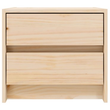 vidaXL Κομοδίνο Λευκό 40x31x35,5cm από Μασίφ Ξύλο Πεύκου 1 τεμ.