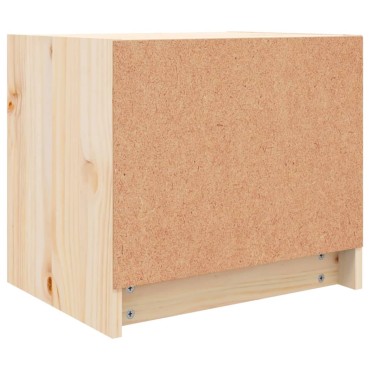 vidaXL Κομοδίνο Λευκό 40x31x35,5cm από Μασίφ Ξύλο Πεύκου 1 τεμ.
