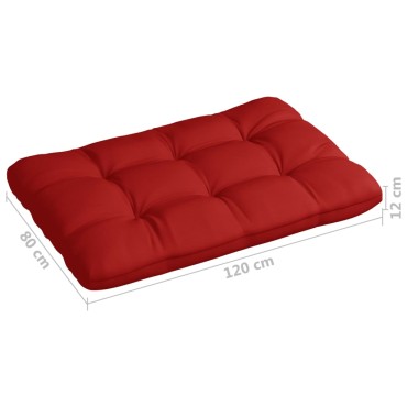 vidaXL Μαξιλάρι Καναπέ Παλέτας Κόκκινο 120x80x12cm Υφασμάτινο