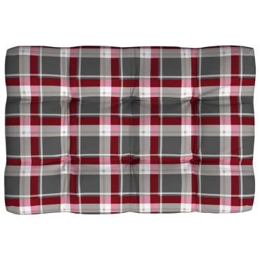 vidaXL Μαξιλάρι Παλέτας Κόκκινο Καρό 120x80x12cm Υφασμάτινο