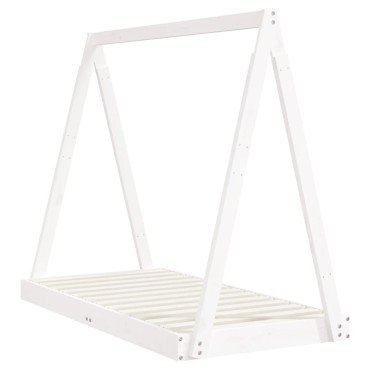 vidaXL Πλαίσιο Παιδικού Κρεβατιού Λευκό 70x140cm Μασίφ Ξύλο Πεύκου 1 τεμ. - Μονό