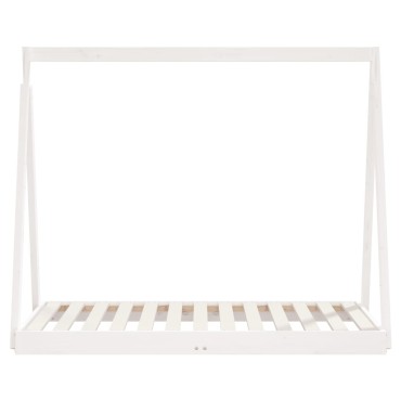 vidaXL Πλαίσιο Παιδικού Κρεβατιού Λευκό 70x140cm Μασίφ Ξύλο Πεύκου 1 τεμ. - Μονό