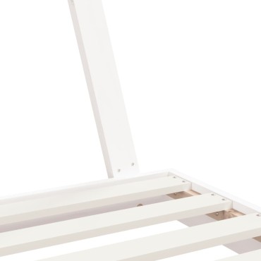 vidaXL Πλαίσιο Παιδικού Κρεβατιού Λευκό 70x140cm Μασίφ Ξύλο Πεύκου 1 τεμ. - Μονό