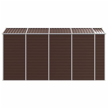 vidaXL Αποθήκη Κήπου Καφέ 191x385x198 εκ. Γαλβανισμένο Ατσάλι