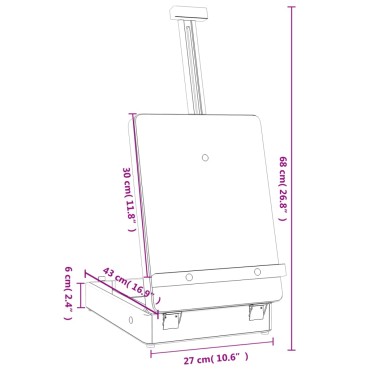 vidaXL Καβαλέτο Επιτραπέζιο 27 x 43 x 68 εκ. από Μασίφ Ξύλο Πεύκου