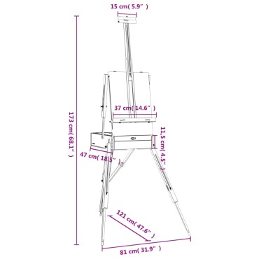 vidaXL Καβαλέτο Επιδαπέδιο 81 x 121 x 173 εκ. από Μασίφ Ξύλο Οξιάς