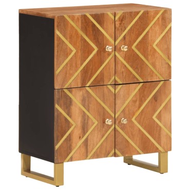 vidaXL Βοηθητικό Έπιπλο Καφέ/Μαύρο 60x33,5x75cm Μασίφ Ξύλο Μάνγκο 1 τεμ.