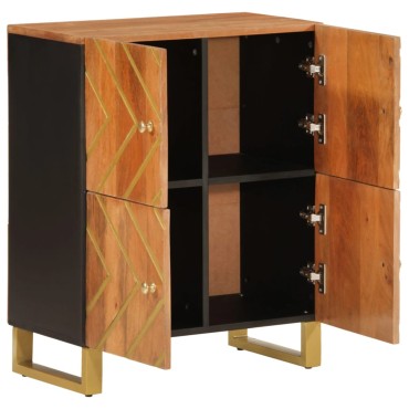 vidaXL Βοηθητικό Έπιπλο Καφέ/Μαύρο 60x33,5x75cm Μασίφ Ξύλο Μάνγκο 1 τεμ.