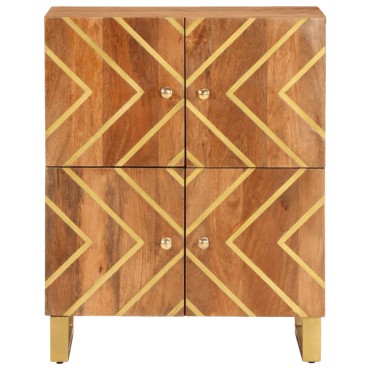 vidaXL Βοηθητικό Έπιπλο Καφέ/Μαύρο 60x33,5x75cm Μασίφ Ξύλο Μάνγκο 1 τεμ.