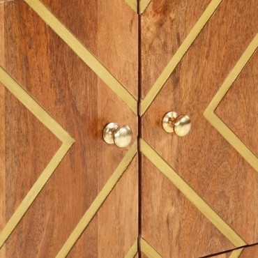 vidaXL Βοηθητικό Έπιπλο Καφέ/Μαύρο 60x33,5x75cm Μασίφ Ξύλο Μάνγκο 1 τεμ.