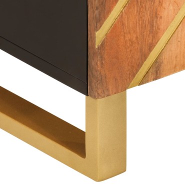 vidaXL Βοηθητικό Έπιπλο Καφέ/Μαύρο 60x33,5x75cm Μασίφ Ξύλο Μάνγκο 1 τεμ.