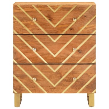 vidaXL Βοηθητικό Έπιπλο Καφέ/Μαύρο 60x33,5x75cm Μασίφ Ξύλο Μάνγκο 1 τεμ.