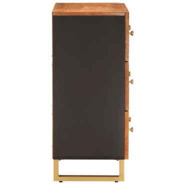 vidaXL Βοηθητικό Έπιπλο Καφέ/Μαύρο 60x33,5x75cm Μασίφ Ξύλο Μάνγκο 1 τεμ.