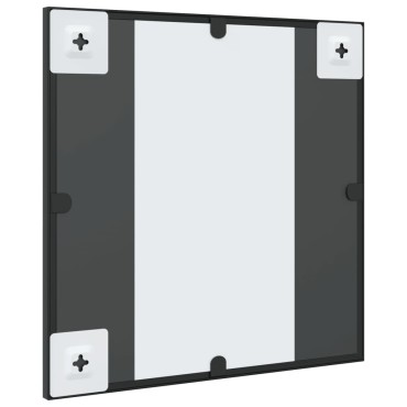 vidaXL Καθρέφτης Τοίχου Τετράγωνος Μαύρος 40 x 40 εκ. από Σίδερο