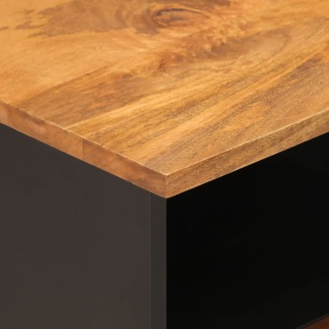 vidaXL Έπιπλο Τηλεόρασης Καφέ/Μαύρο 70x33,5x46cm Μασίφ Ξύλο Μάνγκο