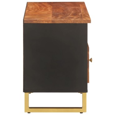 vidaXL Έπιπλο Τηλεόρασης Καφέ/Μαύρο 100x33,5x46cm Μασίφ Ξύλο Μάνγκο