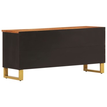 vidaXL Έπιπλο Τηλεόρασης Καφέ/Μαύρο 100x33,5x46cm Μασίφ Ξύλο Μάνγκο