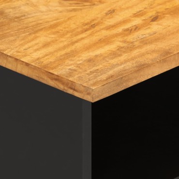 vidaXL Έπιπλο Τηλεόρασης Καφέ/Μαύρο 80x33,5x46cm Μασίφ Ξύλο Μάνγκο