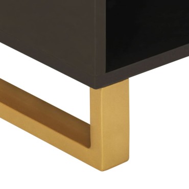 vidaXL Έπιπλο Τηλεόρασης Καφέ/Μαύρο 80x33,5x46cm Μασίφ Ξύλο Μάνγκο