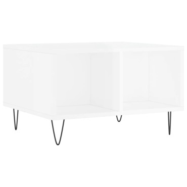 vidaXL Τραπεζάκι Σαλονιού Γυαλ. Λευκό 60x50x36,5cm Επεξεργ. Ξύλο 1 τεμ.