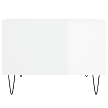 vidaXL Τραπεζάκι Σαλονιού Γυαλ. Λευκό 60x50x36,5cm Επεξεργ. Ξύλο 1 τεμ.