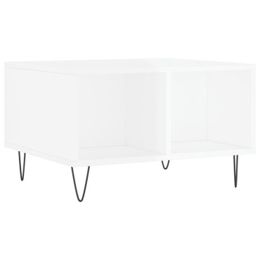 vidaXL Τραπεζάκι Σαλονιού Γυαλ. Λευκό 60x50x36,5cm Επεξεργ. Ξύλο 1 τεμ.