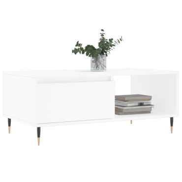 vidaXL Τραπεζάκι Σαλονιού Λευκό 90x50x36,5cm Επεξεργασμένο Ξύλο 1 τεμ.