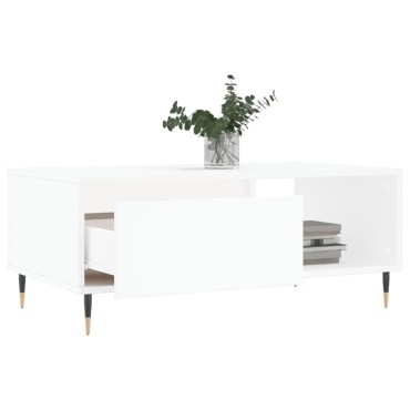 vidaXL Τραπεζάκι Σαλονιού Λευκό 90x50x36,5cm Επεξεργασμένο Ξύλο 1 τεμ.