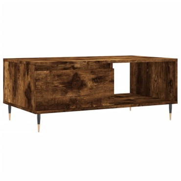 vidaXL Τραπεζάκι Σαλονιού Καπνιστή Δρυς 90x50x36,5cm Επεξεργ. Ξύλο 1 τεμ.