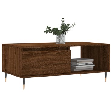 vidaXL Τραπεζάκι Σαλονιού Καφέ Δρυς 90x50x36,5cm Επεξεργασμ. Ξύλο 1 τεμ.
