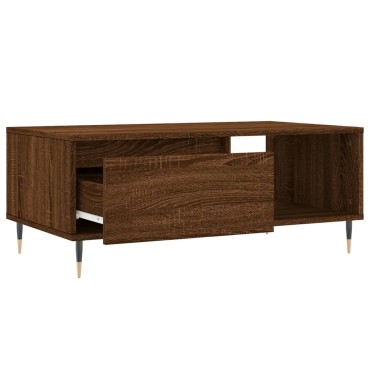 vidaXL Τραπεζάκι Σαλονιού Καφέ Δρυς 90x50x36,5cm Επεξεργασμ. Ξύλο 1 τεμ.